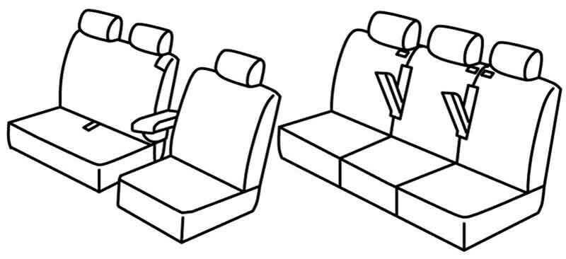 Set coprisedili Superior - Beige - compatibile per Opel Vivaro (03/19>) 5+1 - Peugeot Expert (04/16>) 5+1