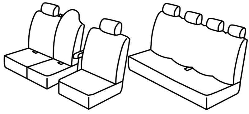 Set coprisedili Superior - Nero/Rosso - compatibile per Renault Master (02/10>06/24)