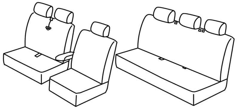 Set coprisedili Superior - Grigio/Nero - compatibile per Opel Vivaro (01/14>02/19) - Renault Trafic (06/14>)