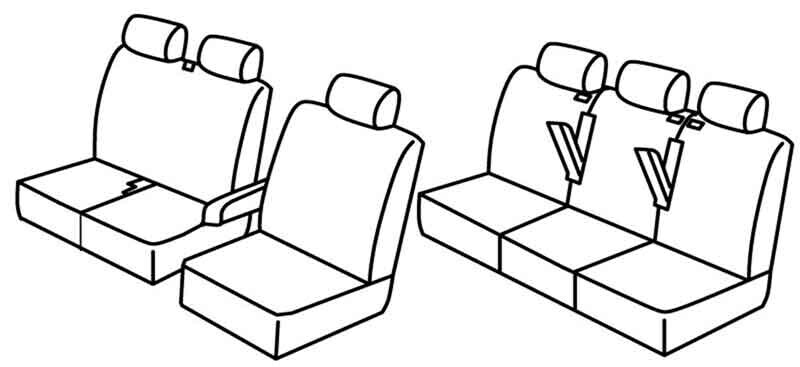 Set coprisedili Superior - Beige - compatibile per Fiat Talento (05/16>) 5+1 - Opel Vivaro (01/14>02/19) 5+1 - Renault Trafic (06/14>) 5+1