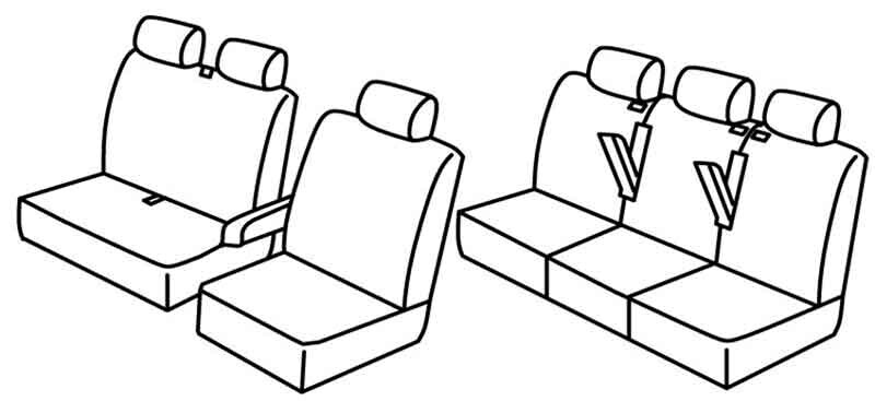 Set coprisedili Superior - Beige - compatibile per Fiat Talento (05/16>) 5+1 - Opel Vivaro (01/14>02/19) 5+1 - Renault Trafic (06/14>) 5+1