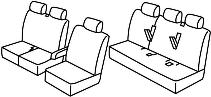 Set coprisedili Superior - Nero/Rosso - compatibile per Renault Trafic (06/14>)