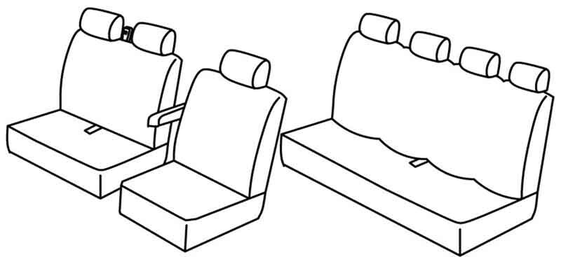Set coprisedili Superior - Nero/Blu - compatibile per Opel Movano (08/10>12/21) 6+1 - Renault Master (02/10>06/24) 6+1