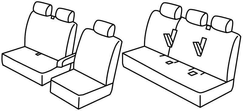 Set coprisedili Superior - Nero/Rosso - compatibile per Renault Trafic (06/14>)