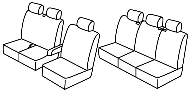 Set coprisedili Superior - Nero/Blu - compatibile per Renault Trafic (03/21>)