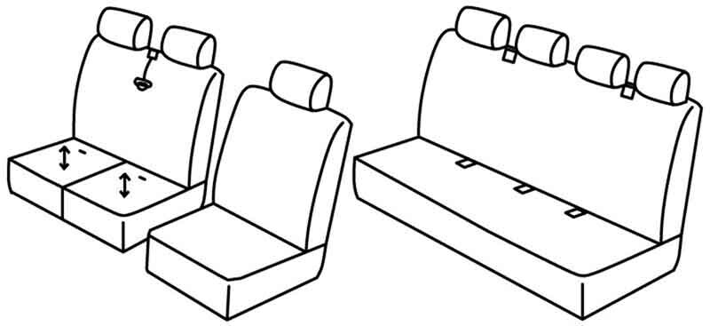 Set coprisedili Superior - Beige - compatibile per Volkswagen Crafter (01/17>) 6+1