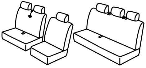 Set coprisedili Superior - Nocciola - compatibile per Volkswagen Transporter T6.1 (01/20>)