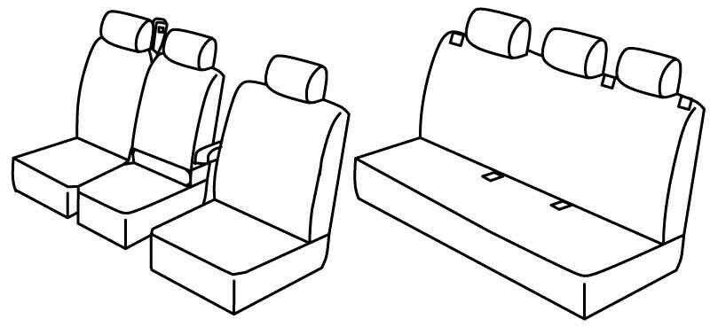 Set coprisedili Superior - Nero/Blu - compatibile per Man TGE (04/17>) 5+1 - Volkswagen Crafter (01/17>) 5+1