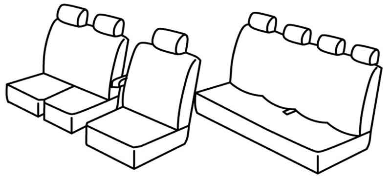Set coprisedili Superior - Nero/Rosso - compatibile per Iveco Daily (06/14>) Double cab