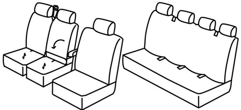 Set coprisedili Superior - Grigio/Nero - compatibile per Man TGE (04/17>) - Volkswagen Crafter (01/17>)
