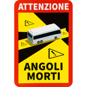 Contrassegno adesivo angoli morti, 1 pz - Autobus - ITA