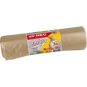 Rotolo 10 sacchi ambra professionali per raccolta differenziata - 140 L - 90x120 cm