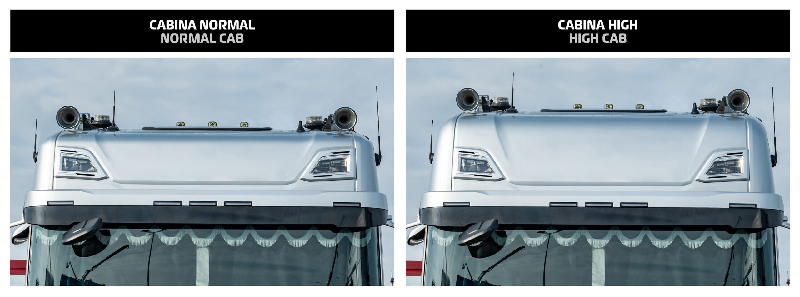 Barra portafari per tetto, standard XL, 13 fori - compatibile per Scania G Serie 7 - New Generation (01/18>) Normal - Scania R Serie 7 - New Generation (11/16>02/25) Normal - Scania S Serie 7 - New Generation (11/16>) Normal - immagine 2