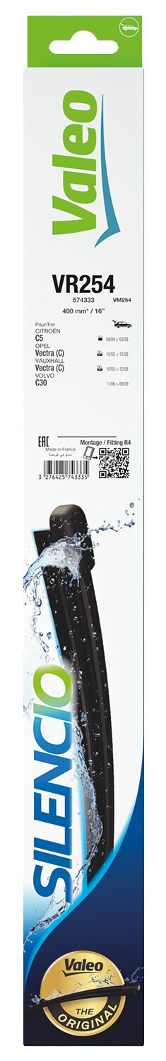 Silencio Flat Blades, spazzola tergicristallo posteriore - VR254 - 400 mm - 1 pz - immagine 2