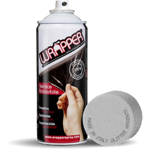 Wrapper, pellicola spray rimovibile, 400 ml - Glitter argento