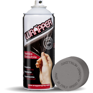 Wrapper, pellicola spray rimovibile, 400 ml - Grigio alluminio metallizzato