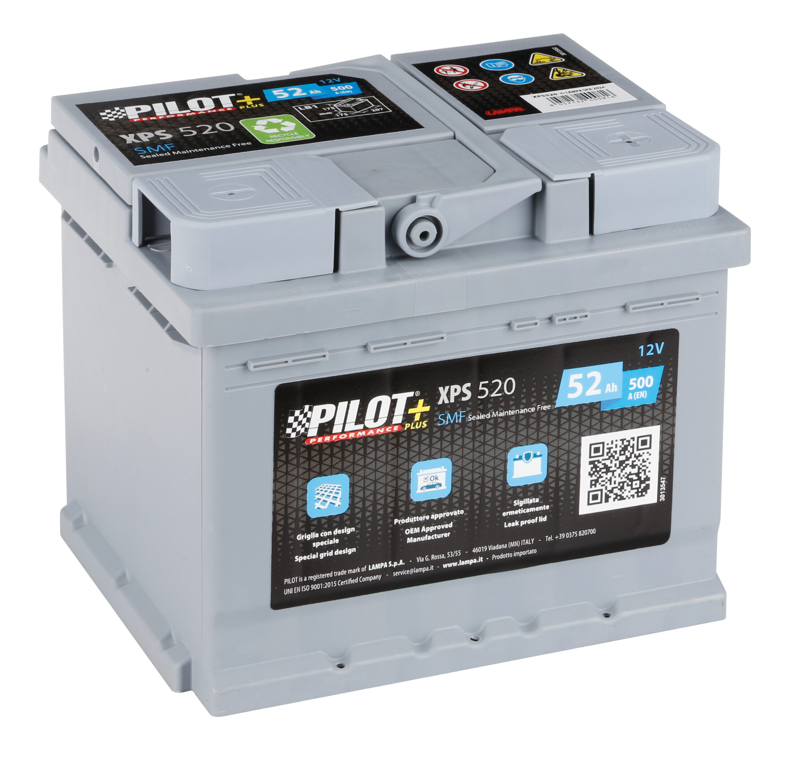 Batteria 12V - Pilot SMF - 52 Ah - 500 A - LB1