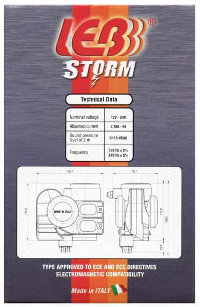 Tromba elettropneumatica bitonale 12V - immagine 4