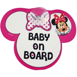 Disney 25009 Cartello con ventosa ''Baby on board'' Minnie