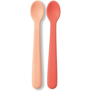 Set cucchiai in silicone arancio e pesca