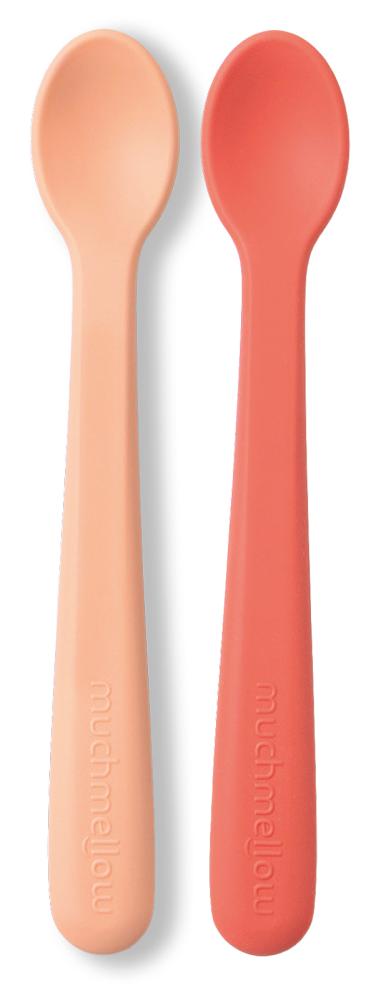 Set cucchiai in silicone arancio e pesca