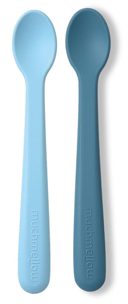 Set cucchiai in silicone azzurro e blu