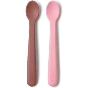 Set cucchiai in silicone rosa e rosso