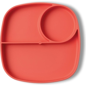Piatto in silicone con divisori arancio