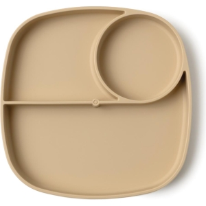Piatto in silicone con divisori beige