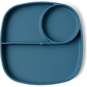 Piatto in silicone con divisori blu
