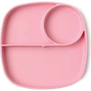 Piatto in silicone con divisori rosa