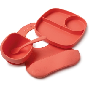 Set pappa 4 pezzi in silicone arancio