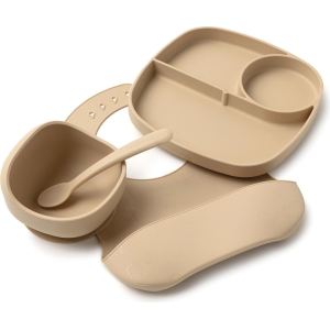 Set pappa 4 pezzi in silicone beige