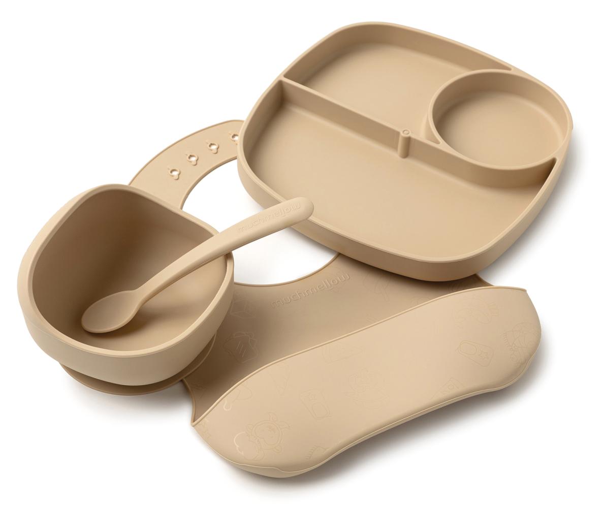 Set pappa 4 pezzi in silicone beige