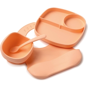 Set pappa 4 pezzi in silicone pesca