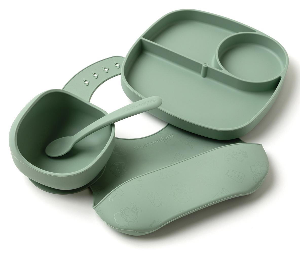 Set pappa 4 pezzi in silicone verde