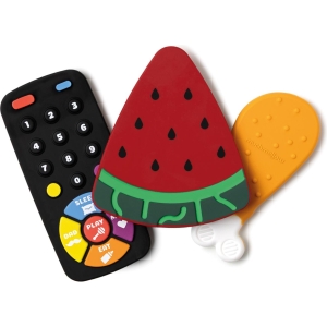Set 3 massaggiagengive in silicone Anguria-Pollo-Telecomando