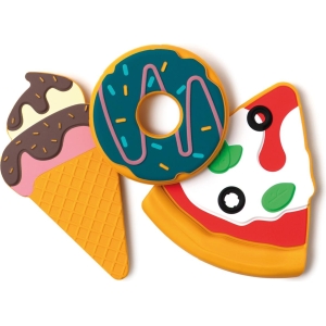 Set 3 massaggiagengive in silicone Gelato-Donut-Pizza
