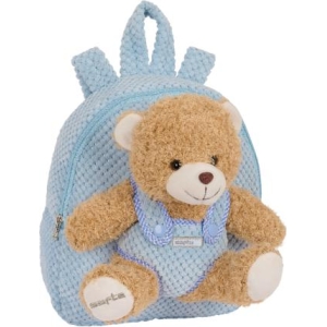 Zainetto con orsetto peluche azzurro