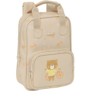 Zainetto beige ''Orsetto in bicicletta''