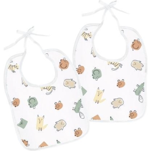 Coppia bavaglini Animaletti bianco