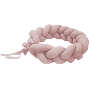 Treccia paracolpi per mini culla e cesta rosa