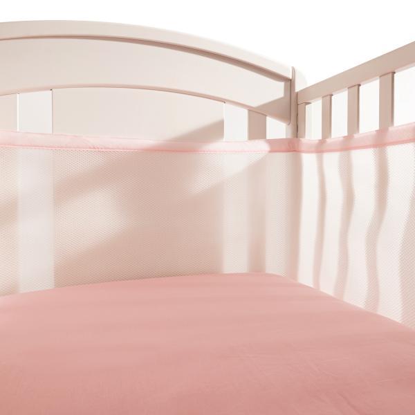 Paracolpi antisoffoco 4 sponde per culla e lettino rosa - immagine 2
