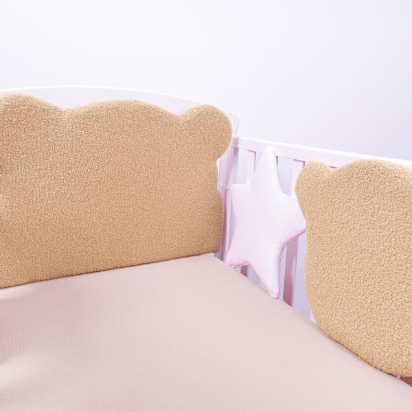 Set 5 cuscini paracolpi per culla e lettino Teddy Paddy beige - immagine 2