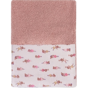Coperta in mussola per culla e lettino Teddy rosa e Fifi 130x80 cm
