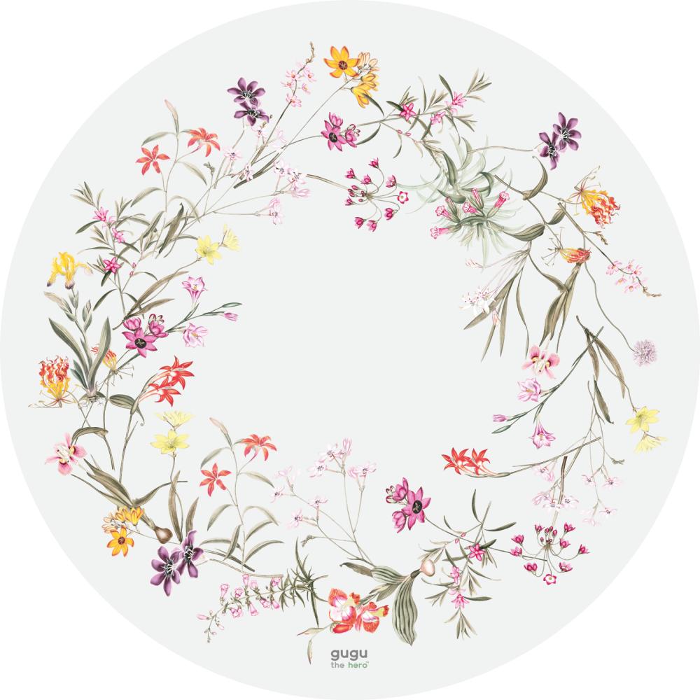 Tappeto in gomma naturale Play Flower Garden tondo
