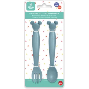 Set 2 posate in plastica Mickey Mouse