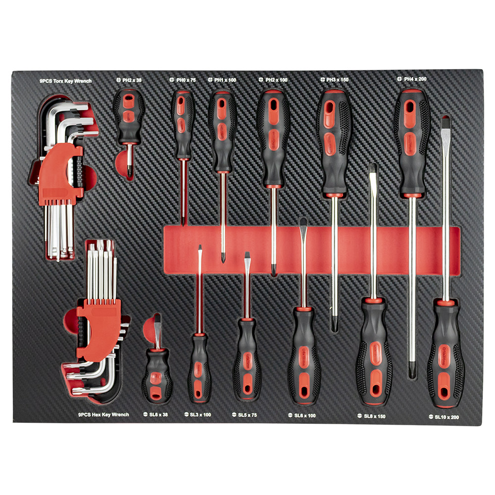 SET DI 4 MODULI IN CARBONIO EVA PER STRUMENTI - ROSSO - immagine 4