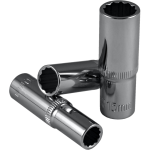 BUSSOLE POLIGONALI 3/8" 65MM LUNGHE , 12MM, CROMATA