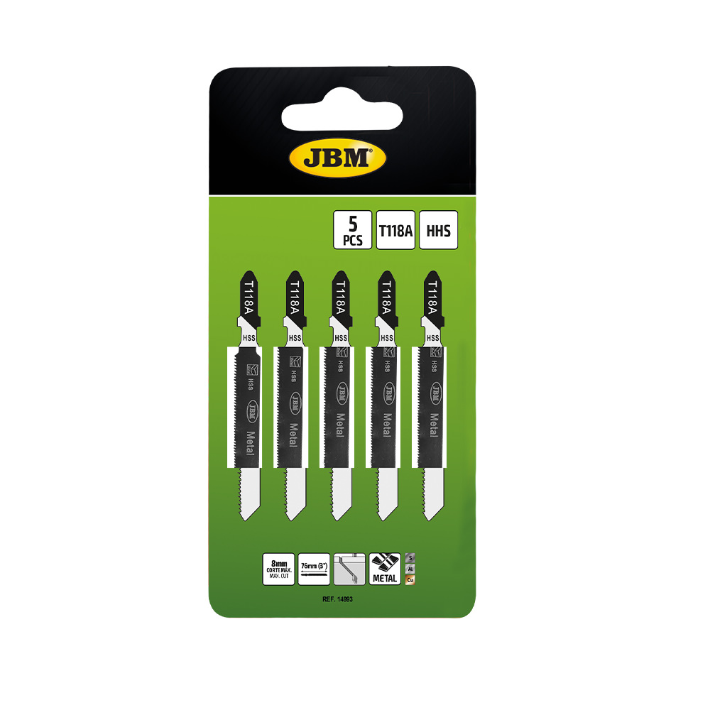 SET DA 5 PZ. DI LAME T118A PER SEGHETTO PER METALLO PER RIF. 60010 - immagine 2